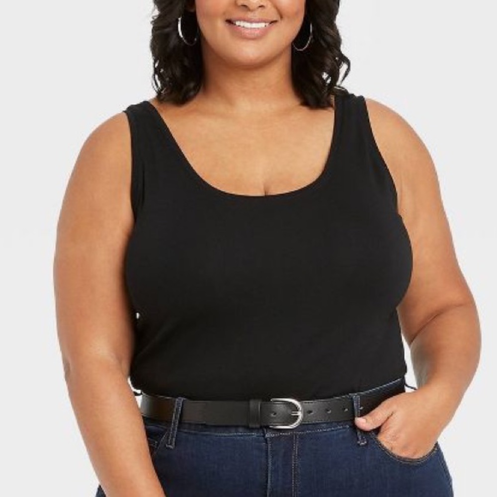 Black Scoop Neck Tank, Layering, Ava & Viv